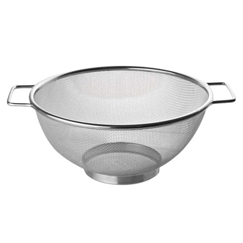 Image of Fackelmann Wire 20cm Colander, Stainless Steel, Fine Mesh Sieve, for Straining, Drainer with Sturdy base & Two Handles, Twin Handle Free standing Rice & Flour Sifter, Pasta Noodle & Vegetable Strainer