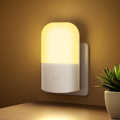 Image of GRIFEMA GD103UK-1 Night Light Plug in Wall with Dusk to Dawn Photocell Sensor, 4 Levels Brightness Adjustable, Night Light Kids for Children's Room, Hallway, Bedrooms, Garage, Warm White