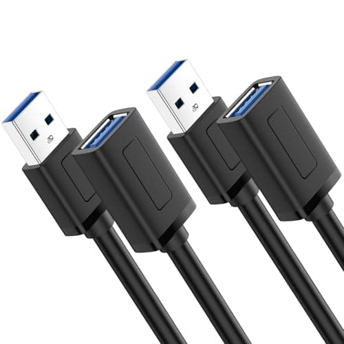 Image of Vancle 2-PACK USB 3.0 Extension Cable 1M, USBA Male to A Female Cable USB Extension Lead High Speed Data Transfer Compatible for Printer, Scanner, Camera, Keyboard, Card Reader, Hard Drive, USB Disk