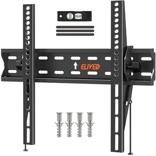 Image of ELIVED Tilt TV Wall Bracket, Ultra Slim TV Mount for Most of 26-60 inch Flat or Curved LCD, LED, OLED tvs with VESA 75x75mm-400x400mm up to 45KG, Tool-free Adjustable Tilting EV007