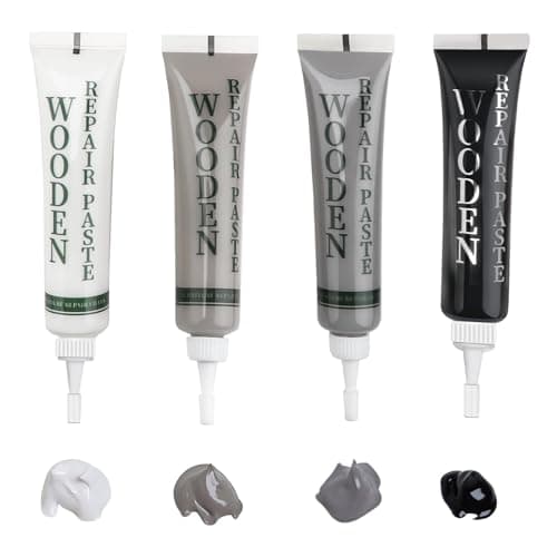 Image of Wood Furniture Repair Kit, Black Dark Light Grey White Touch Up Filler, Oak Laminate Floor Repair Kit for Scratches Cracks Holes Stains, Easy to use