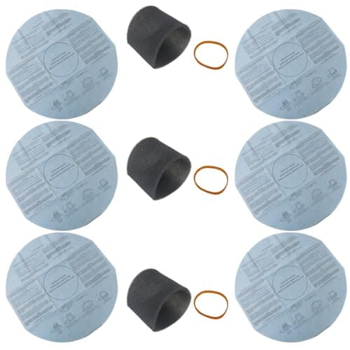 Image of WELURE 6 90107 Dry & 3 90585 Foam Filters with 3 Retaining Bands Replacements for Shop-Vac/VacMaste/Genie vacuums 2.5 Gallon Vacuums: K250, K250K, MACM-250