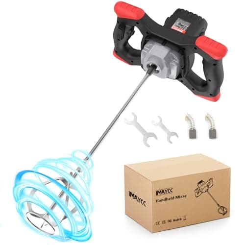 Image of IMAYCC Portable Concrete Cement Mixer 2100W Electric Paddle Mixer Adjustable 6 Speed Handheld Plaster Grout Paint Thinset Mortar Paddle Mixer Drill Mixer Stirring Tool