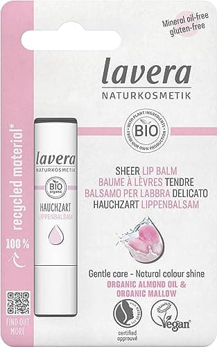 Image of lavera Sheer Lip Balm - for long-lasting and intensive care - strengthens skin barrier - with organic almond oil & organic mallow - vegan