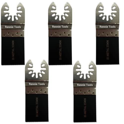 Image of Pack of 5 x 35mm Bi-Metal Multi Tool Blades For Wood & Metal Cutter Saw Set Compatible with Dremel Fein Multimaster Makita Etc Oscillating