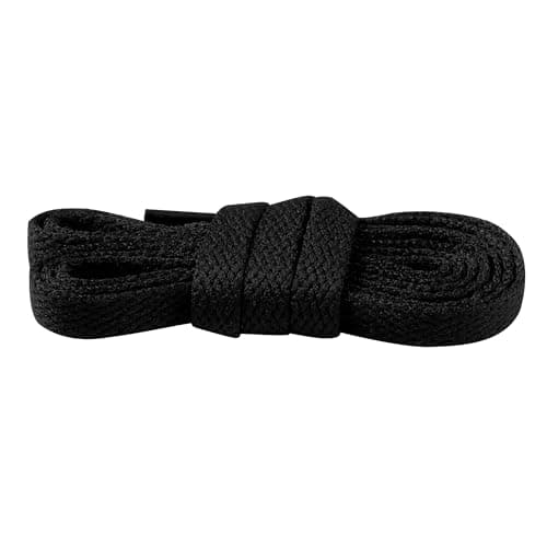 Image of Underground Kulture Kids Black Flat Shoelaces (60cm / 23.5") | Durable Replacement Laces for Children's Trainers, Boys/Girls Sport Sneakers & School Shoes | Short Length Plimsoll Strings