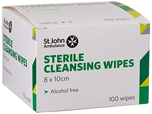 Image of St John Ambulance F115100 Sterile Cleansing Wipes, Pack of 100