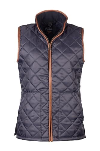 Image of Ladies Diamond Quilt Gilet Womens Quilted Waistcoat Country Bodywarmer (UK, Numeric, 16, Regular, Regular, Navy)