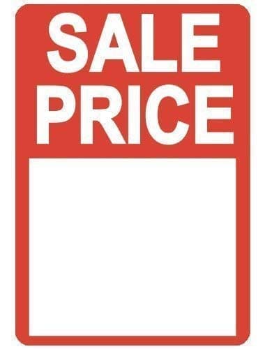 Image of Sale Price Stickers - 65mm Pack of 200 Red Price Labels for Display, Rectangular Sale Tags Discount Pricing Stickers for Retail, Self Adhesive Reduced to Clear Items, Easy Peel Reduction Sticky Labels