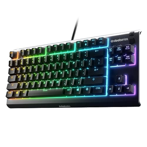 Image of SteelSeries Apex 3 TKL RGB Gaming Keyboard – Tenkeyless Compact Form Factor - 8-Zone RGB Illumination – IP32 Water & Dust Resistant – Whisper Quiet Gaming Switch – Gaming Grade Anti-Ghosting