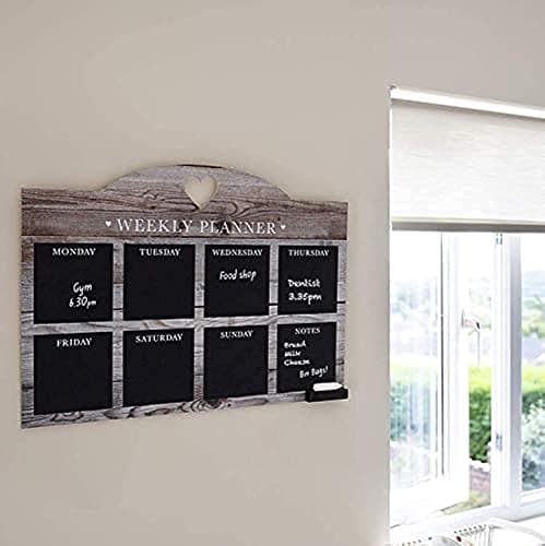 Image of Chalkboards UK | Chalkboard Weekly Planner, Wood Effect, 575 x 410 mm