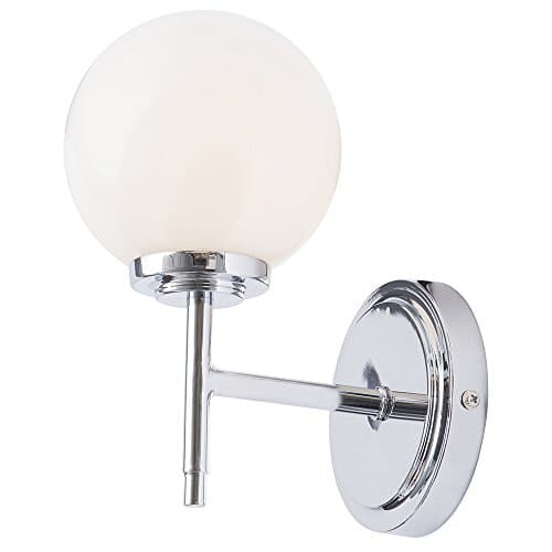 Image of LITECRAFT Preston Wall Light Bathroom 1 Arm with Glass Globe Shade - (Polished Chrome)