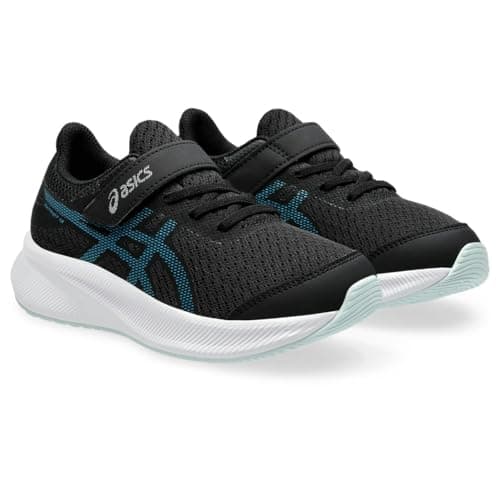 Image of ASICS Boys Patriot 13 Ps Sneaker, Black Teal Blue, 2 UK