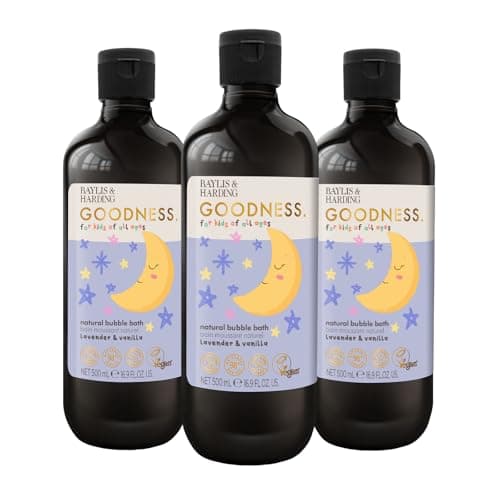 Image of Baylis & Harding Goodness Kids Lavender & Vanilla Natural Bubble Bath, 500 ml (Pack of 3) - Vegan Friendly
