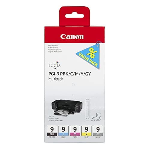 Image of Canon PGI-9P BKCMYGY - 1034B013 - 1 x grey,1 x Yellow,1 x Cyan,1 x Magenta,1 x Photo Black - Multipack - Ink tank - For PIXMA iX7000,MX7600,Pro9500,Pro9500 Mark II