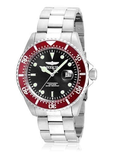 Image of Invicta Pro Diver 22020 Men's Watch - Waterproof - Analogue - Quartz Movement - stainless steel with black dial - 43mm
