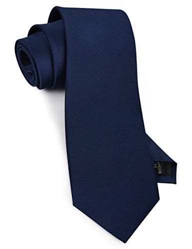 Image of Gusleson Classic Men's Wedding Ties for Men Silk Navy Blue Tie Solid 8cm Necktie (UK0791-03)