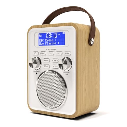 Image of DAB/DAB+ & FM Portable Digital Radio | Bluetooth | Remote Control | Rechargeable Battery | Dual Alarms & Sleep Timer | Perfect for Home, Office or Outdoors | AZATOM Blackfriars 2 (OAK)