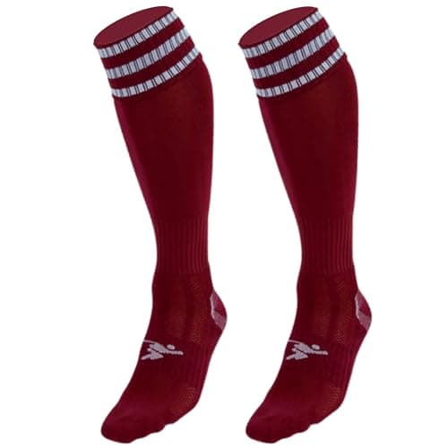Image of PT 3 Stripe Pro Football Socks Boys Maroon/White