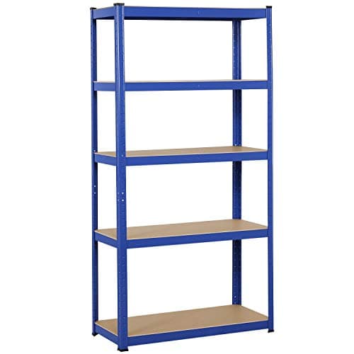Image of Yaheetech Garage Shelving Units - 5 Tier Heavy Duty Rack for Storage Metal Utility Shelves,180cm x 90cm x 40cm,175KG Per Shelf,Blue