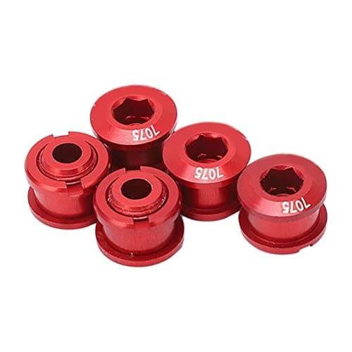 Image of 5Pcs Bicycle Chainring Bolts Aluminum Alloy Double Chainring Bolts for Road MTB Bicycle Crankset(Red)