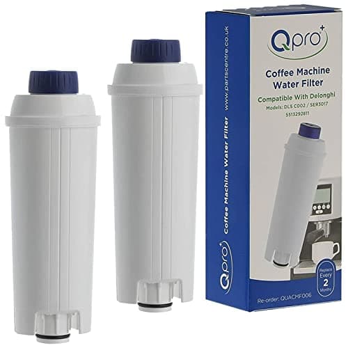 Image of Qpro Replacement Filter X2 Pack Compatible with DeLonghi Water Filter Cartridge DLSC002, SER3017, 5513292811 for Coffee Machine Maker