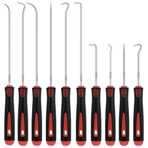 Image of 10-Piece Precision Hook & Pick Set: Oil Seals, O-Rings, Gaskets, Professional Car Mechanic Tools, Mini Picks & Pullers for Auto Repair, Hose & Seal Removal, Rubber Gasket Tools