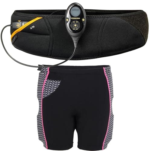 Image of Slendertone Pack Abs7 Belt with Bottom Toning Shorts, Black, 69-119cm, 34-40, 9200-2005, Abs7 Toning Belt and Toning Shorts Pack