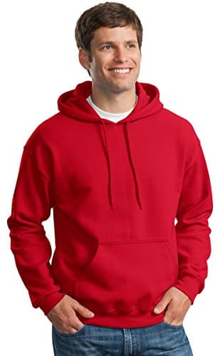 Image of GILDAN Heavyweight DryBlend Adult Unisex Hooded Sweatshirt Top/Hoodie (13 Colours) (S) (Red)