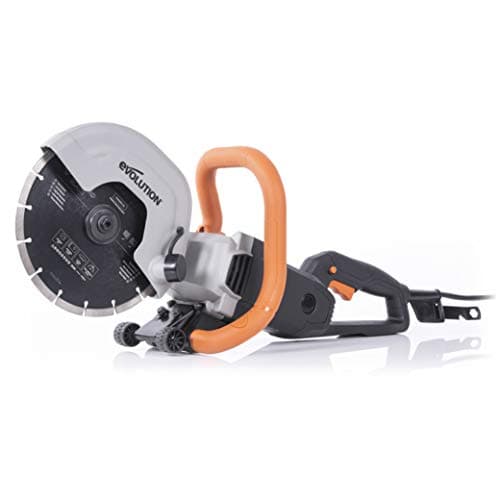 Image of Evolution Power Tools R230DCT Disc Cutter, Concrete Saw, Cut Off Saw, For Cutting Concrete, Stone, Brick, Roof Tile & More - 2000W Motor, No Gas, 90 mm Cut, Incl Diamond Masonry Blade, 110V, 230mm