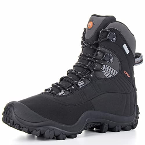Image of XPETI Mens Walking Boots Hiking Boots Men Waterproof Lightweight Dog Trekking Shoes High Rise Hill Summer Winter Black Size 9 UK