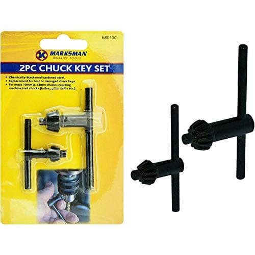 Image of Marksman 2 x Chuck Key Set Drill Machine Accessories Lathes Pillars Professional Power Hand Tools Home Garage DIY Construction Office UK Free P&P
