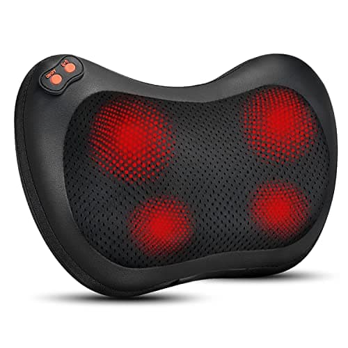 Image of iKristin Back Neck Massager,Shiatsu Massage Pillow with Heat, Deep Tissue Kneading Massagers for Shoulder, Legs, Electric Back Massager for Home & Car