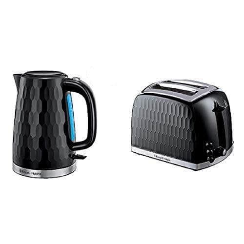 Image of Russell Hobbs Honeycomb Kettle and 2 Slice Toaster, Black