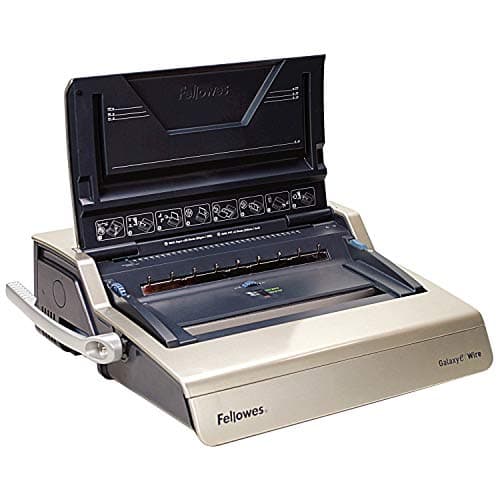 Image of Fellowes Galaxy Electric Binding Machine for Large Offices - 34-Hole, 130 Sheet Electric Paper Punch Wire Binder Machine with 20 Document Starter Kit - Ideal for Large Office Use - Graphite