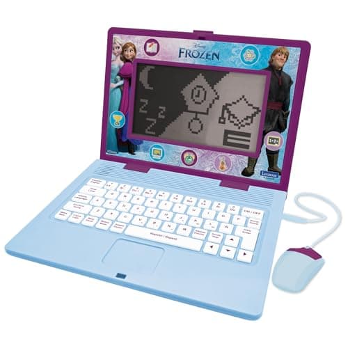 Image of LEXIBOOK, Frozen, Bilingual and Educational Laptop SPANISH/ENGLISH, Toy for Children, 170 Activities to Learn, Play Games and Music, Large Screen, Purple/Blue, JC599FZi2