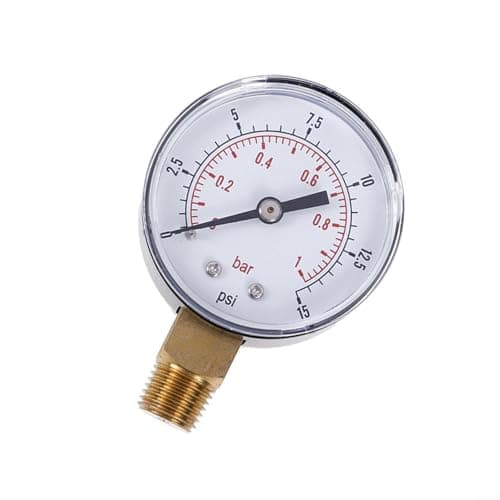 Image of Snowchecking 50mm for DIAL Pressure Gauge 0-15 PSI 0-1 Bar Brass Body 1/4 BSPT Thread,for Fuel Water and Non-Corrosive Fluids