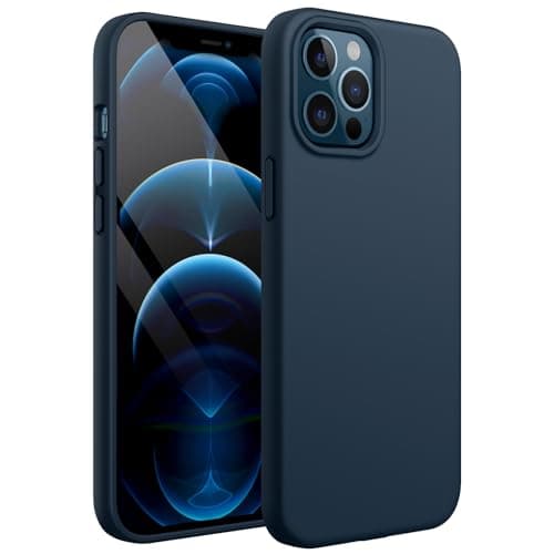 Image of JETech Silicone Case for iPhone 12 Pro Max 6.7-Inch, Silky-Soft Touch Full-Body Protective Phone Case, Shockproof Cover with Microfiber Lining (Navy)