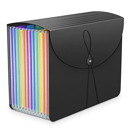 Image of Expandable A4 File Organiser with 13 Pockets - Concertina Document Folder Box