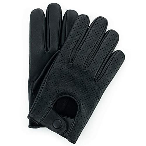 Image of Swift Wear Mens Leather Mesh Driving Gloves, Genuine Soft Lambskin, Black (Black, M)
