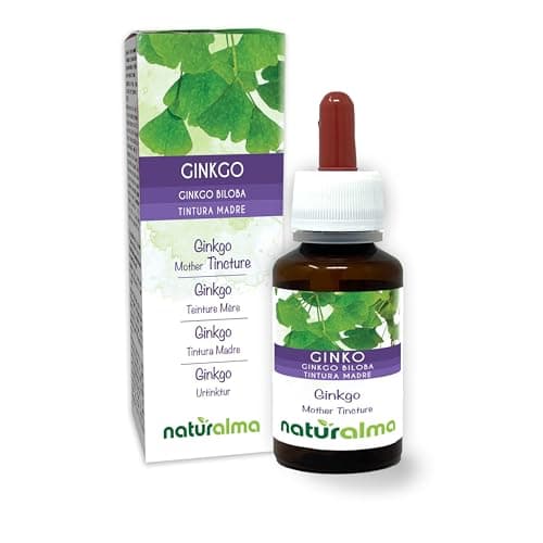 Image of Ginkgo (Ginkgo biloba) Leaves Alcohol-Free Mother Tincture Naturalma - Liquid Extract Drops 60 ml - Food Supplement - Vegan