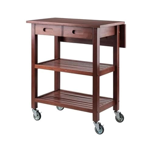 Image of 2-Tier Rolling Kitchen Utili Cart - Versatile le Sto Shelf for Dining Room, Bathroom & Kitchen Island - Easy-Access nizer with Wheels for Home & Office