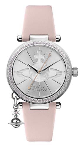 Image of Vivienne Westwood Orb Pastelle Ladies Quartz Watch with Silver Dial & Pink Leather Strap VV006SLPK