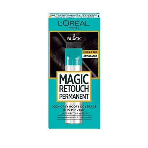 Image of L'Oréal Paris Magic Retouch Instant Root Spray, Black 2. Provides flawless coverage for grey regrowth in 3 seconds. The 75ml Black 2 shade offers a quick, easy, natural-looking solution for roots.