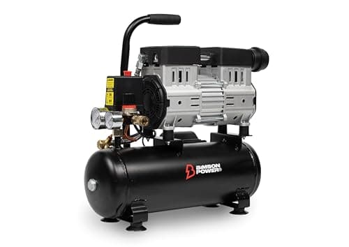 Image of Bimson Power Low Noise Electric Air Compressor - 8 Litre, 750W, 116PSI, Oil Free, 131L/min, 2 Year Warranty, UK 13 Amp, Portable, Lightweight, Ideal for DIY, Workshop, Tradespeople