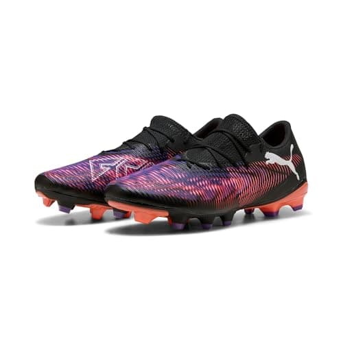 Image of PUMA Unisex Future 8 Match Low Firm Ground/Artifical Ground Football Boots, PUMA Black-PUMA White-Glowing Red, 10 UK