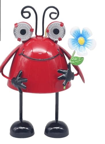 Image of Lesser & Pavey Bright Eyes Ladybird Solar Led Outdoor Lights For Garden Decorations | Decorative & Durable Garden Leds For All Seasons | Waterproof Solar Lights For Pathways, Patios, Fences and Walls