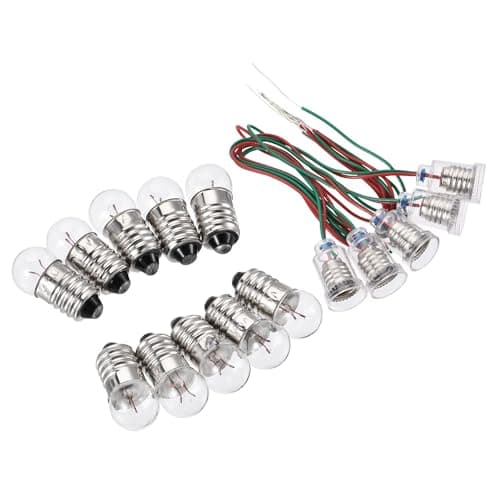 Image of TA-VIGOR E10 Lamp Socket Set with Wire, 1.5V Screw Base Light Bulb Holder with Leads for Science Projects, Flashlight Repair, Control Panel 1 Set