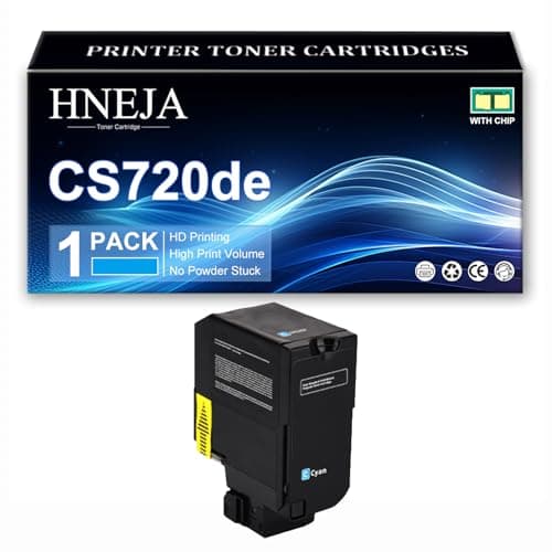 Image of CS720de Toner Cartridge, Compatible 74C2SK0 74C2SC0 74C2SY0 74C2SM0 Toner Cartridges for Lexmark CS725de CS725dte CS720de CS720dte Printer,Cyan-1 Pack