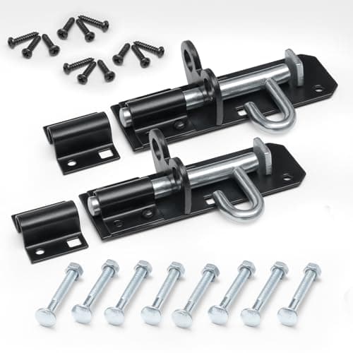 Image of onesto Pack of 2 - Gate Bolt Lock Shed Door Lock 4'' Heavy Duty Brenton Bolt as Garden Gate Lock Steel Powder Coated for Extra Security (Brenton Bolt 102mm)